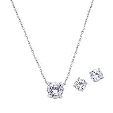 Radiance by Absolute™ Solitaire Necklace and Stud Earrings Set