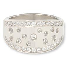 Radiance by Absolute™ Stainless Steel Round CZ Band Ring