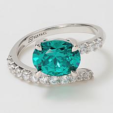 Radiance by Absolute™ Sterling Silver CZ Oval Wrap Ring