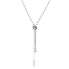 Radiance by Absolute™ Sterling Silver Heart Halo Bolo Chain Necklace