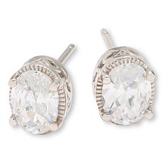 Radiance by Absolute™ Sterling Silver-Plated Oval Stud Earrings
