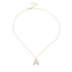 Radiance by Absolute™ Sterling Silver Puffy Initial Pendant with Chain