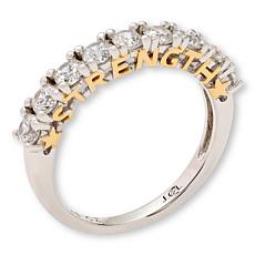 Radiance by Absolute™ "STRENGTH" Half-Eternity CZ-Accented Band Ring