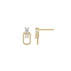 Radiance by Absolute™ Toi et Moi U-Shaped Drop Earrings 