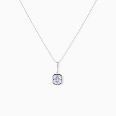 Radiant Two-Tone Enamel Pendant w/ Chain