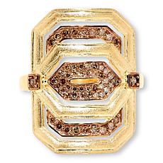 Rarities .36ctw Champagne Diamond Geometric Ring