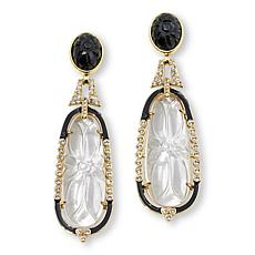 Rarities Carved Rock Crystal Doublet and Gemstone Drop Earrings