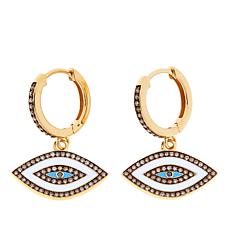 Rarities CB Couture .89ctw Champagne Diamond Evil Eye Drop Earrings