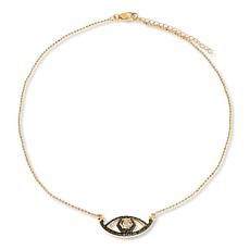 Rarities Gemstone and Diamond Evil Eye Hexagon Chain Necklace