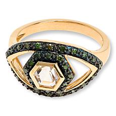 Rarities Gemstone and Diamond Evil Eye Hexagon Ring