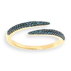 Rarities Gold-Plated 1/6ctw Diamond Pavé Ends Bypass Ring