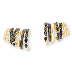 Rarities Gold-Plated Black Spinel Cuff Earrings