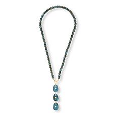Rarities Gold-Plated Labradorite & White Zircon Drop Necklace