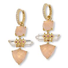 Rarities Gold-Plated Multigemstone and Crystal Obelisk Drop Earrings