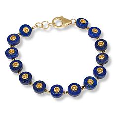 Rarities Gold-Plated Round Lapis Stone Bracelet with Citrine Accents