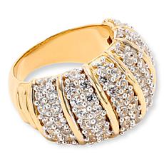 Rarities Gold-Plated Sterling Silver Gemstone Stripe Dome Ring