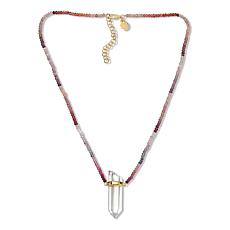 Rarities Rock Quartz Crystal and Multicolor Spinel Bead Necklace