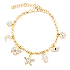 Rarities White Zircon Charm Bracelet with Extender