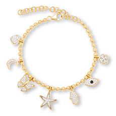 Rarities White Zircon Charm Bracelet with Extender