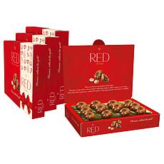 RED Chocolate 4-pack Diamond Truffles with Hazelnut Filling Ships 11/3