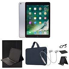 Refurbished 2018 Apple iPad 9.7" 32GB Wifi, Keyboard, Bluetooth Ear...