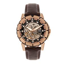 Reign Philippe Men's Stainless Steel Leather Band Automatic Watch
