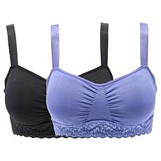 Rhonda Shear 2-pack Seamless Bra with Lace Band