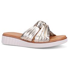 Ron White Twylah Knotted Metallic Nappa Slide Sandal
