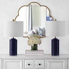 Safavieh Artef Navy Blue Ceramic 2-pack Table Lamps