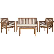 Safavieh Carson 4-piece Outdoor Living Set-Brown-Beige