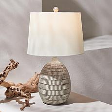 Safavieh Dewlen 24" Brown and White Resin Table Lamp
