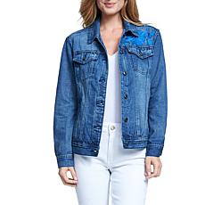 Seven7 Boyfriend Denim Jacket with Embroidered Back Detail -Virgo