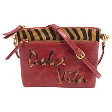 Sharif Legacy 100% Leather Exotic Hair Calf Crossbody Clutch