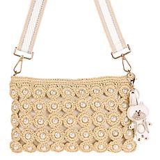 Sharif Legacy Faux Pearl Straw Crossbody