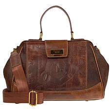 Sharif Legacy Hieroglyphic Leather Haircalf Frame Satchel