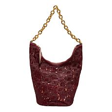 Sharif Legacy Laser-cut Haircalf Leather Hobo Bag