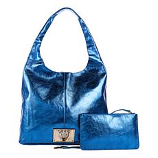 Sharif Legacy Pearlized Slouchy Leather Hobo with Wristlet