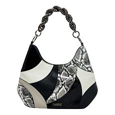 Sharif Legacy Twist-Chain Patchwork Leather Hobo Bag