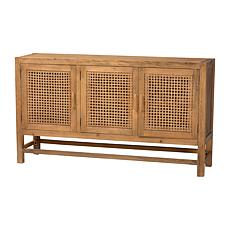 Sibu Rustic Reclaimed Wood and Rattan Cabinet