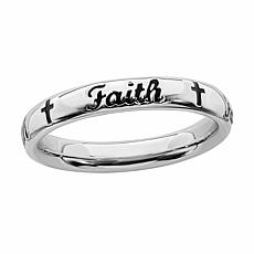 Simply Stacks™ Sterling Silver Faith Band Ring