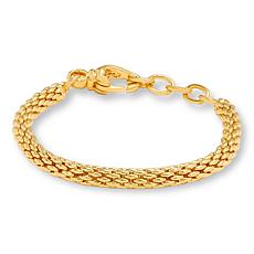 Soave Oro 14K Gold Electroform Popcorn Chain Line Bracelet