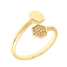Sole du Soleil Cubic Zirconia Pavé Bypass Geometric Ring