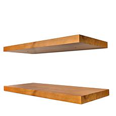 Solid Pine Wood Floating Shelves 9" x 24" 2-pack