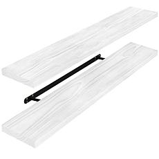 Solid Pine Wood Floating Shelves, 9" x 35", 2-Pack