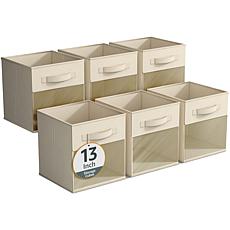 Sorbus 13" Foldable Storage Bin 6-pack with Clear Window