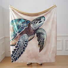 South Street Loft Oversized Sea Turtle Printed Plush Throw