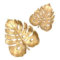 South Street Loft Set of 2 Monstera Leaf Trays