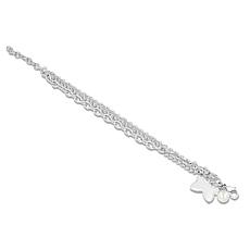 Stately Steel Triple-Chain Critter Charm Bracelet