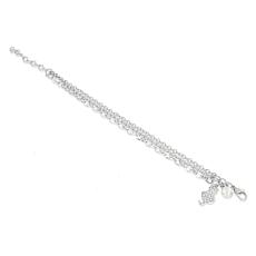 Stately Steel Triple-Chain Critter Charm Bracelet