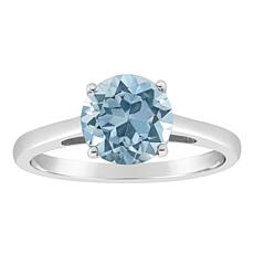 Sterling Silver 8mm Round Gemstone Ring